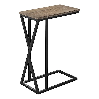 Monarch Specialties Accent Table, C-shaped, End, Side, Snack, Living Room, Bedroom, Metal, Laminate, Brown, Black, Contemporary, Modern