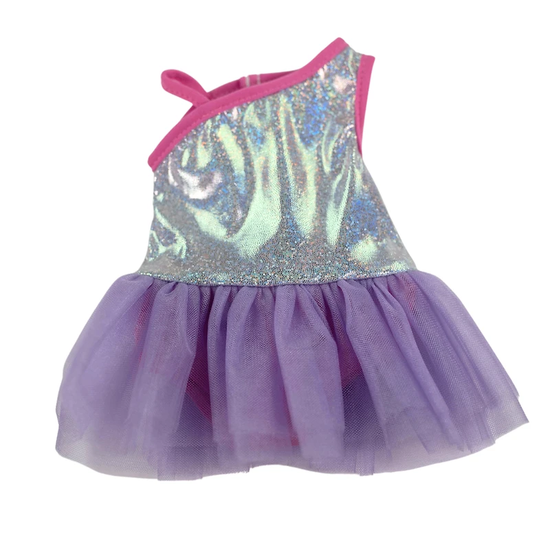 My Life As Ballerina Fashion Set for 18-inch Doll, 3 Pieces Included, Silver with Pink and Purple