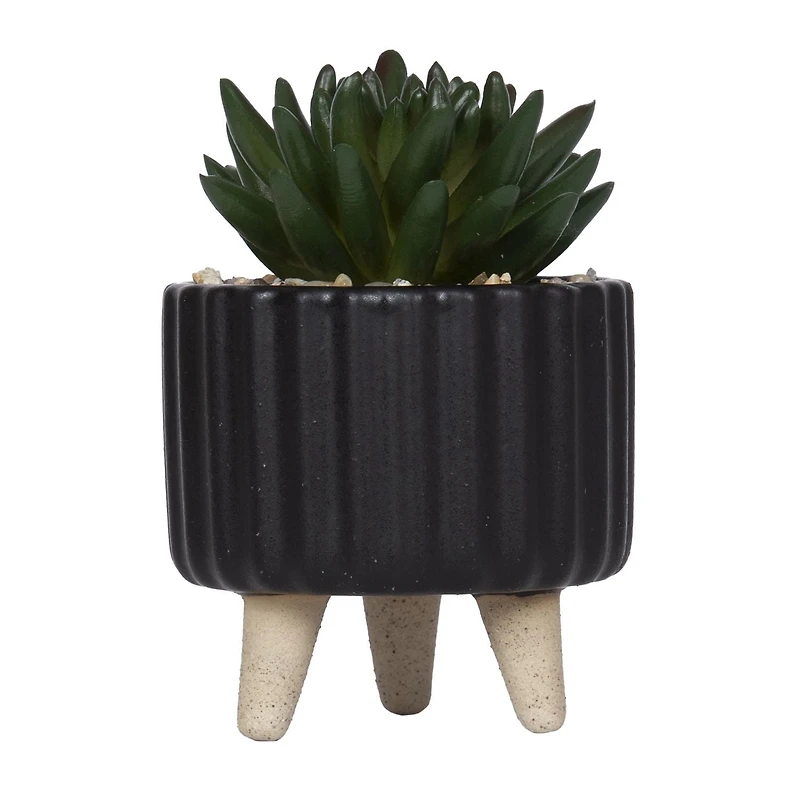 Plante grasse artificielle Cozby dans un pot noir de hometrends
