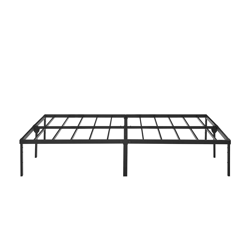 Mainstays Queen 14" Heavy Duty Steel Slat Platform Bed Frame with Storage Space Under Frame, No Box Spring Required, Black, Sizes Twin, Full, Queen