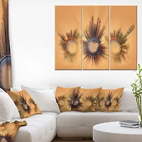 Design Art Miniature Earth Planets with Skyscrapers Canvas Print