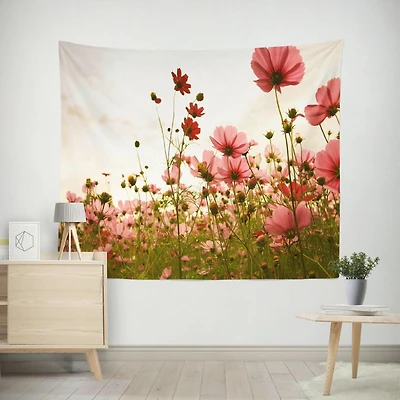 IH Casa Decor Polyester Backdrop 59" X 79" Pink Floral