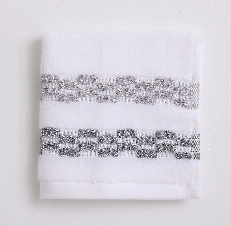 Chaps Luxury Towel Set - 4-Pack, Grey, 12" x 12"