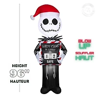 Jack Skellington gonflable de Noël avec compte à rebours de Noël