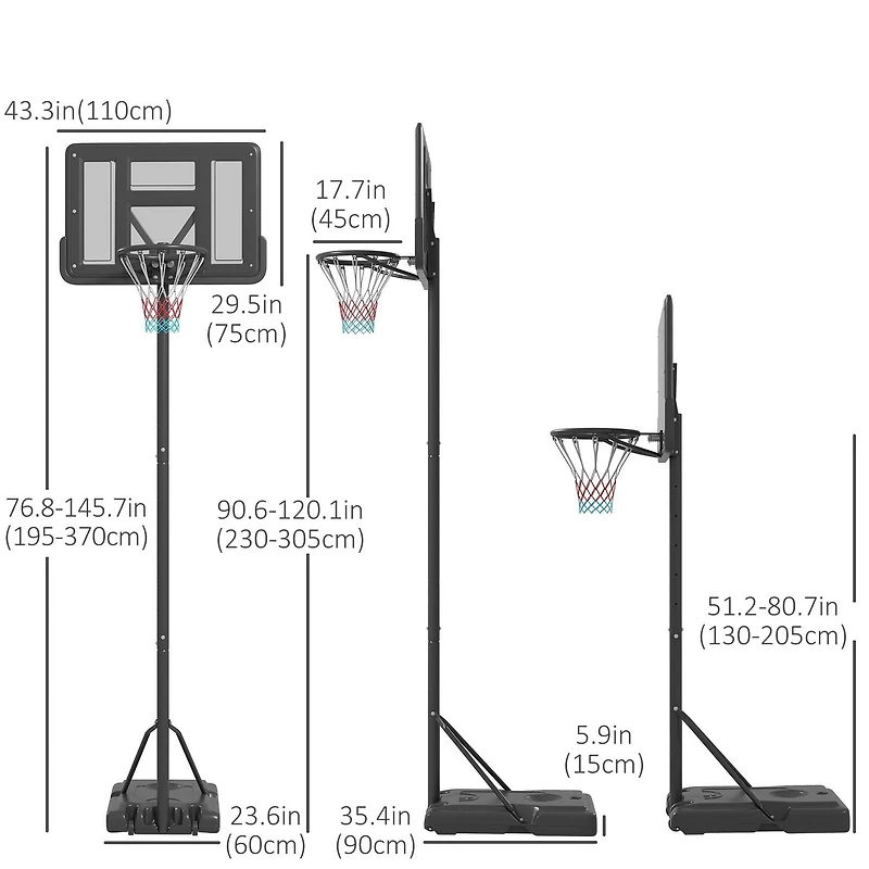 Soozier Cerceau de basket-ball portable, pour la piscine ou l'arrière-cour, pour les jeunes et les adultes