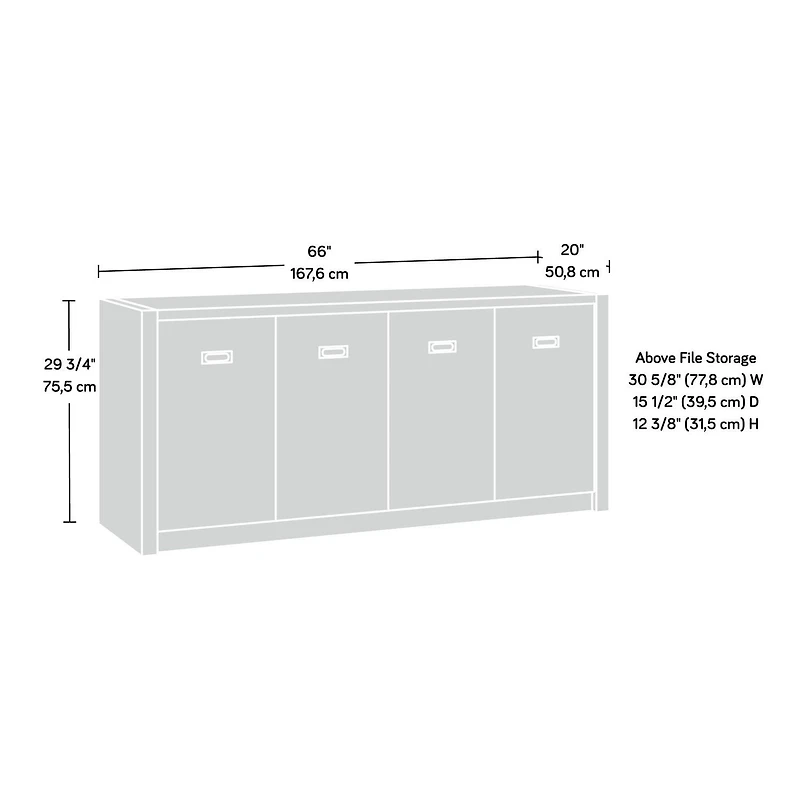 Sauder Dixon City Credenza, Brushed Oak, 432894