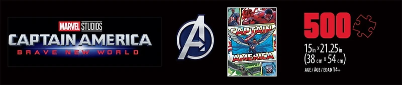 Buffalo Games Marvel - Captain America : Nouveau Monde Audacieux Puzzle à Encastrement de 500 Pièces pour Adultes de 14 Ans et Plus