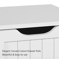FullFurnique Wooden Freestanding Bathroom Floor Cabinet with 4 Drawers, White