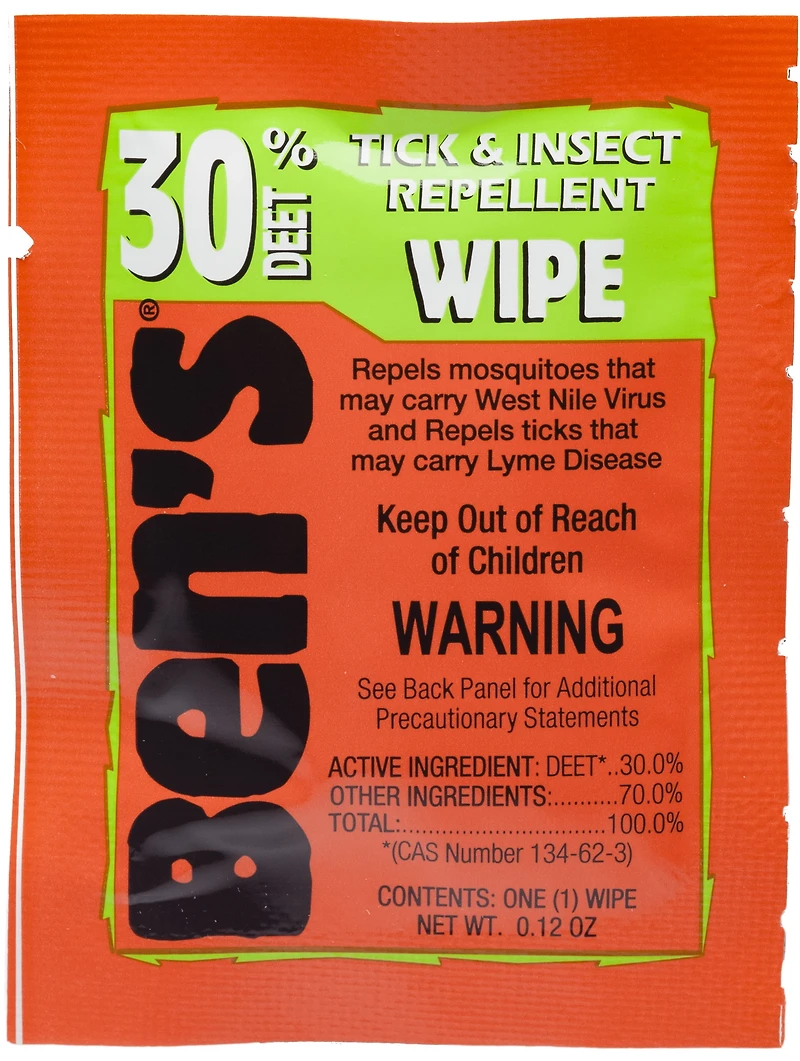 Ben's® 30 Tick and Insect Repellent Wipes