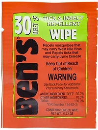 Ben's® 30 Tick and Insect Repellent Wipes