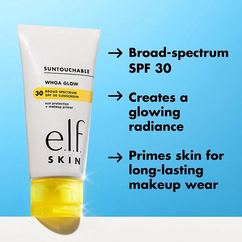 e.l.f. Skin Eclat Waouh Ecran Solaire FPS 30. Hybride léger de crème solaire et de base pour le visage