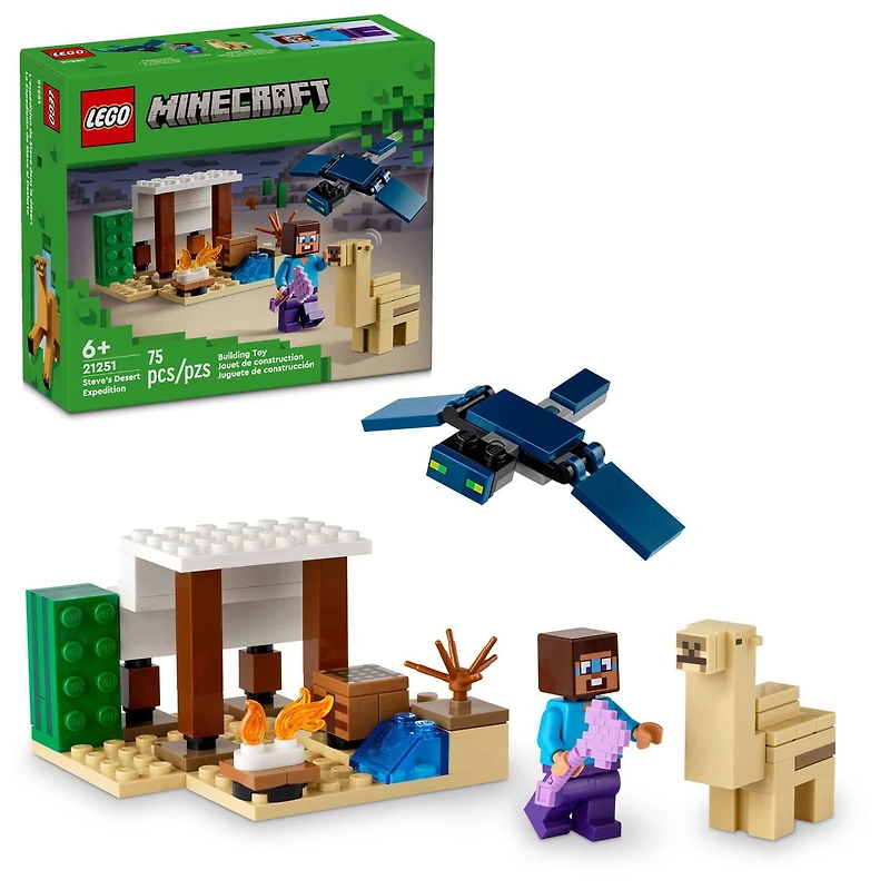 LEGO Minecraft L’expédition de Steve dans le désert 21251 Ensemble de construction (75 pièces) Comprend 75 pièces, 6+ ans