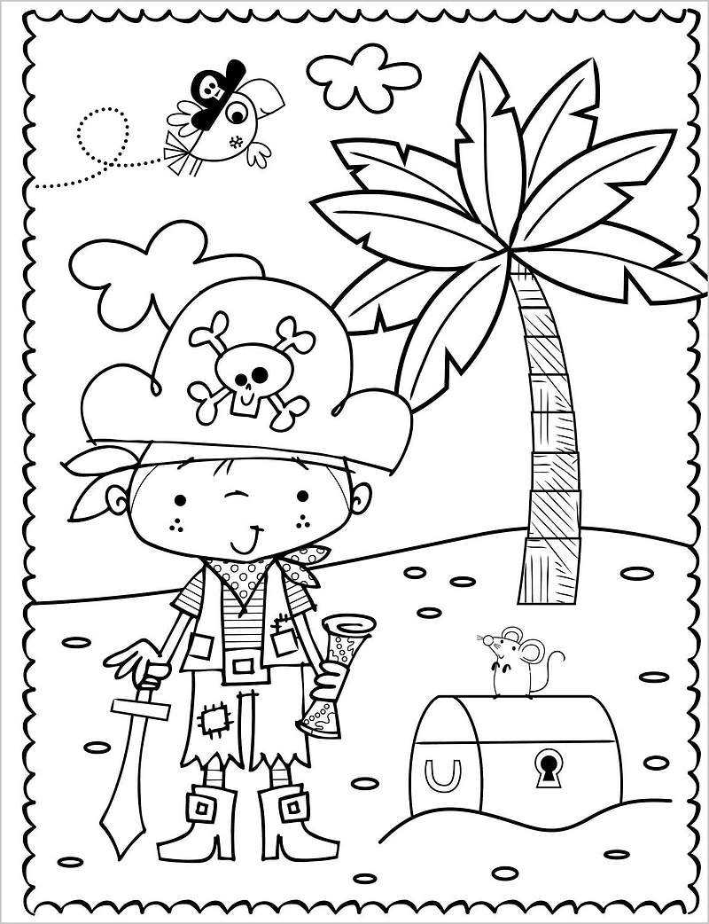 Mini livre de coloriage artiste pirate