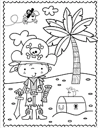 Mini livre de coloriage artiste pirate