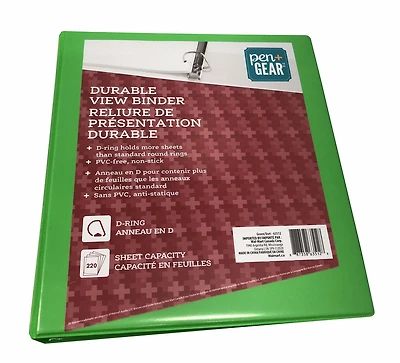 PEN+GEAR 2.5CM RELIURE DE PRÉSENTATION DURABLE Vert