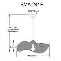 Selma 1 Light Pendant - Small - Wavy Wicker Shade