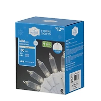 Holiday Time 100-Count Warm White LED Glass Mini Christmas Lights, with White Wire