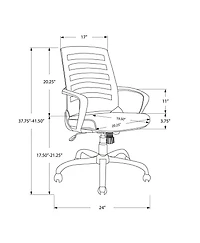 Monarch Specialties Chaise De Bureau, Hauteur Ajustable, Pivotant, Ergonomique, Appuis-bras, Bureau, Travail, Métal, Engrener, Noir, Contemporain, Moderne