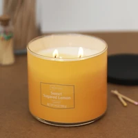 Bougie parfumée Mainstays à 3 mèches, enveloppée texturée Citron sucré, 14 oz MAINSTAYS PL CITRON SUCRÉ
