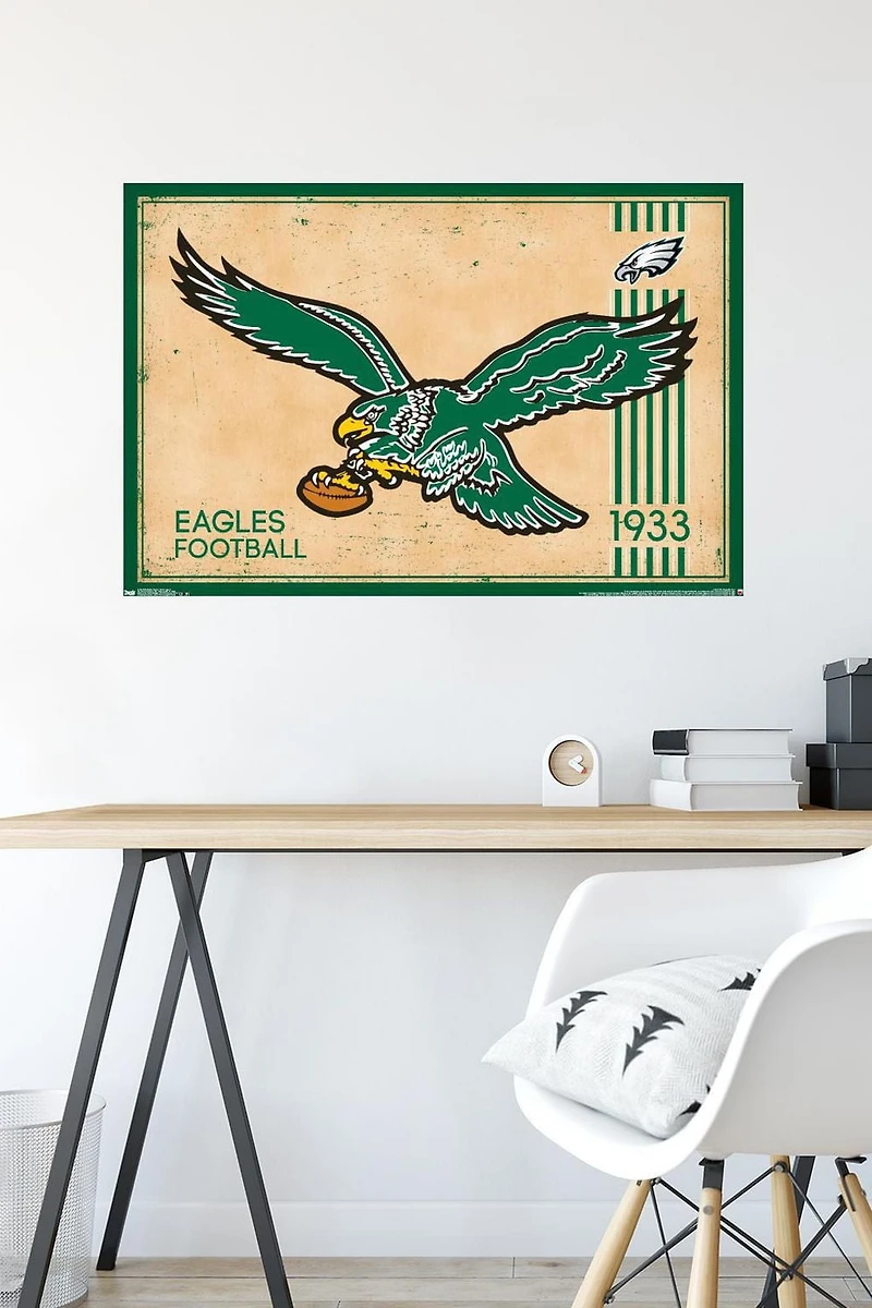 NFL Philadelphia Eagles - Retro Logo 14 Wall Poster, 22.375" x 34" Framed
