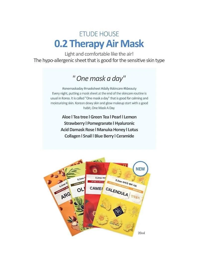 Masque d'air thérapeutique ETUDE HOUSE 0.2 - Acide hyaluronique