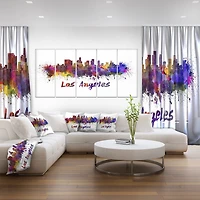 Design Art La Ligne D'Horizon De Los Angeles Art Sur Toile