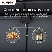 Sunjoy 8 X 12 ft. Outdoor Gazebo Hardtop Grill Gazebo Wood Frame with  DC Solar Power,Black