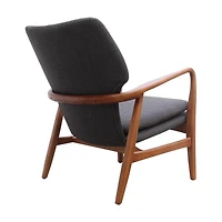 Plata Import Fabric Lounge Chair with Wood Legs