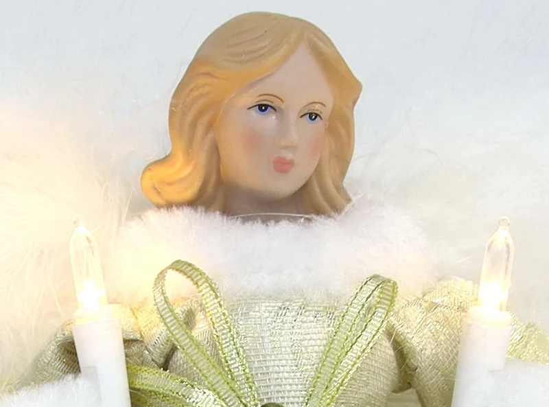 10in 10 Lights Angel Tree Topper - Gold