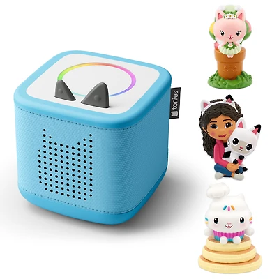 tonies Toniebox 2 Bundle with Gabby, Cakey Cat and Kitty Fairy from Gabby Dollhouse – Sky Blue (English)