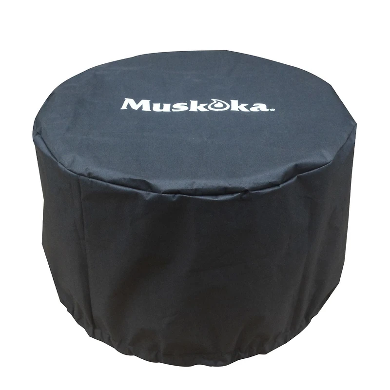 Foyer à bois sans fumée en acier inoxydable de 19,5 po Muskoka avec housse protectrice Foyer à bois sans fumée de 19,5 po