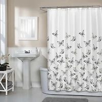 Rideau de douche décoratif en microfibre Hometrends, motif marbre ou papillon 178 cm x 183 cm