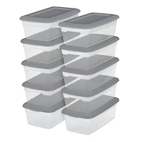 Sterilite Set Of (10) 5.7L Boxes - Grey, Sterilite Set Of (10) 5.7L Boxes - Grey