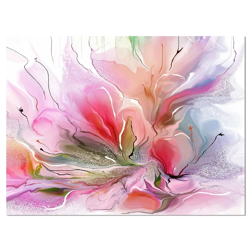 Designart Belle conception florale peinte Art mural sur toile