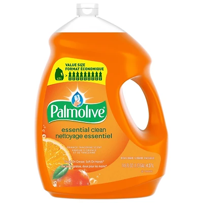 Savon à vaisselle liquide Palmolive Essential Clean, parfum Orange et tangerine - 4,27 L Palmolive Essential Clean