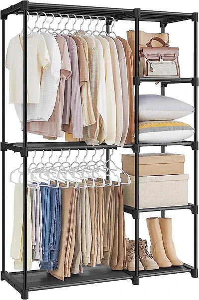 Étagère verticale de garde-robe Opn autoportante avec support et étagères Boutique Home