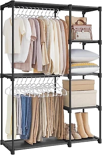 Boutique Home Freestanding Opn Wardrobe Vertical Shelf with Rack and Shelves