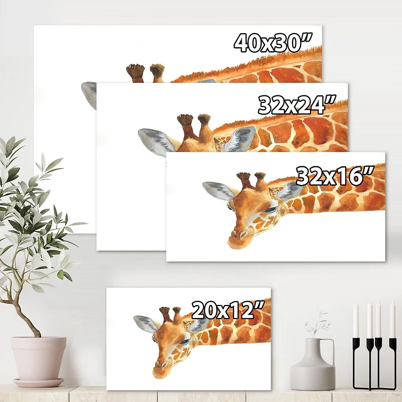 Designart Portrait of A Giraffe IX Canvas Wall Art