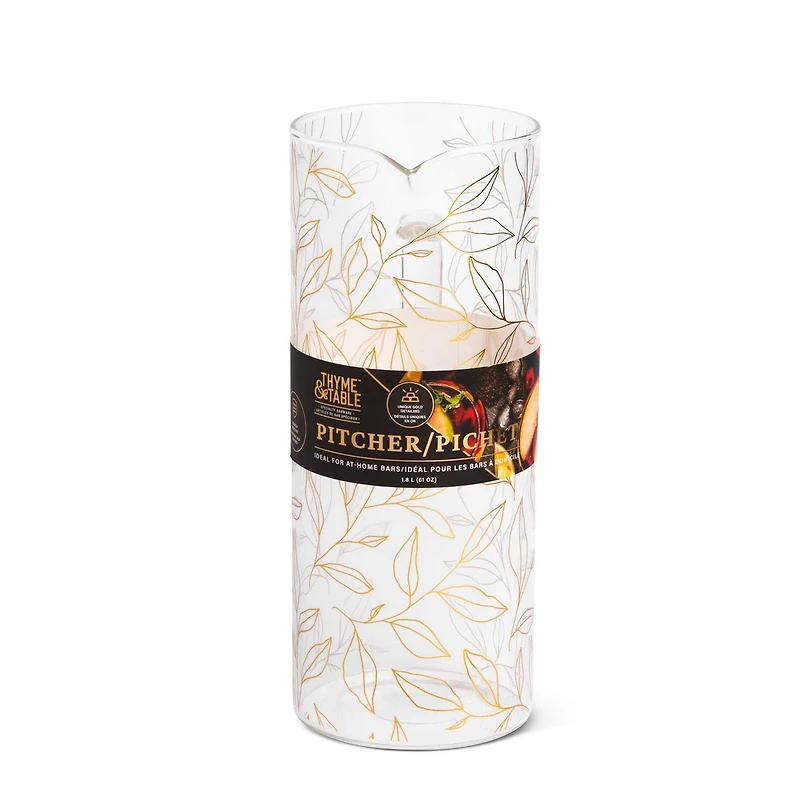 Pichet en verre Thyme & Table 1,5 L ustensiles de bar