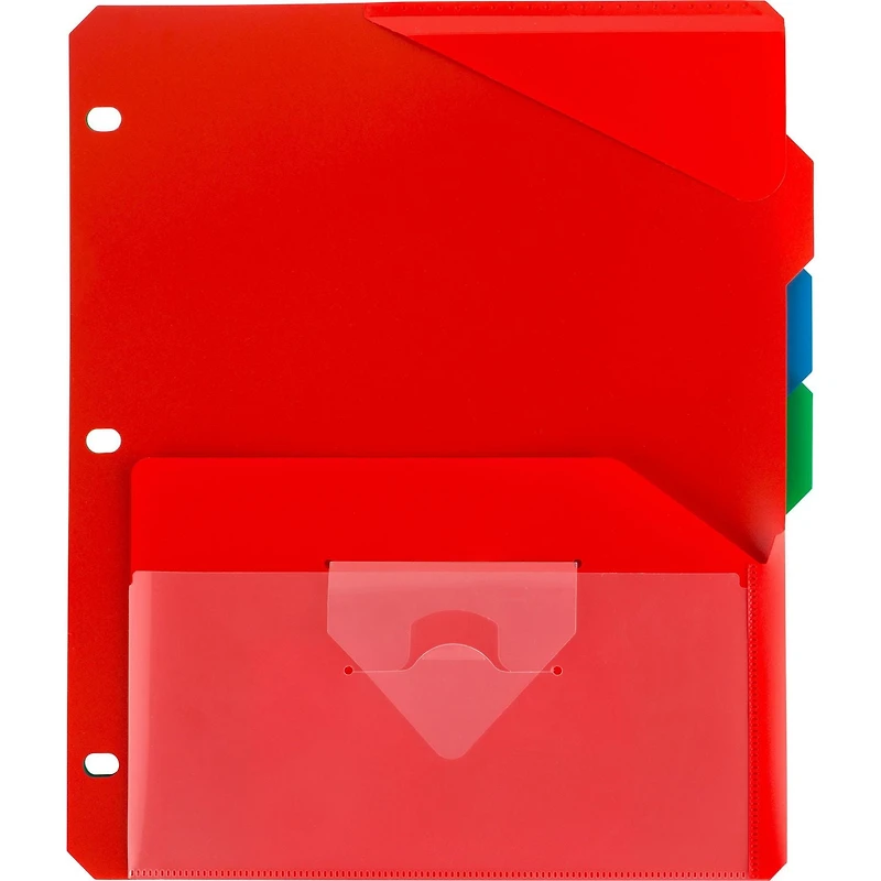 Intercalaires Five Star Flex à 3 Onglets Avec Pochette Pour Notes