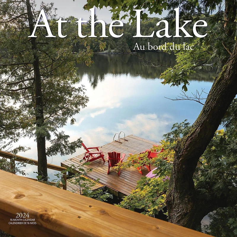 Wyman Publishing At the Lake Au bord du lac 2024 30.48x60.96 CM Mur Carré Calendrier, 9781525611483