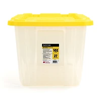 Tuff StoreTM 102L (27 gal.), Heavy Duty - Safety Yellow & Clear