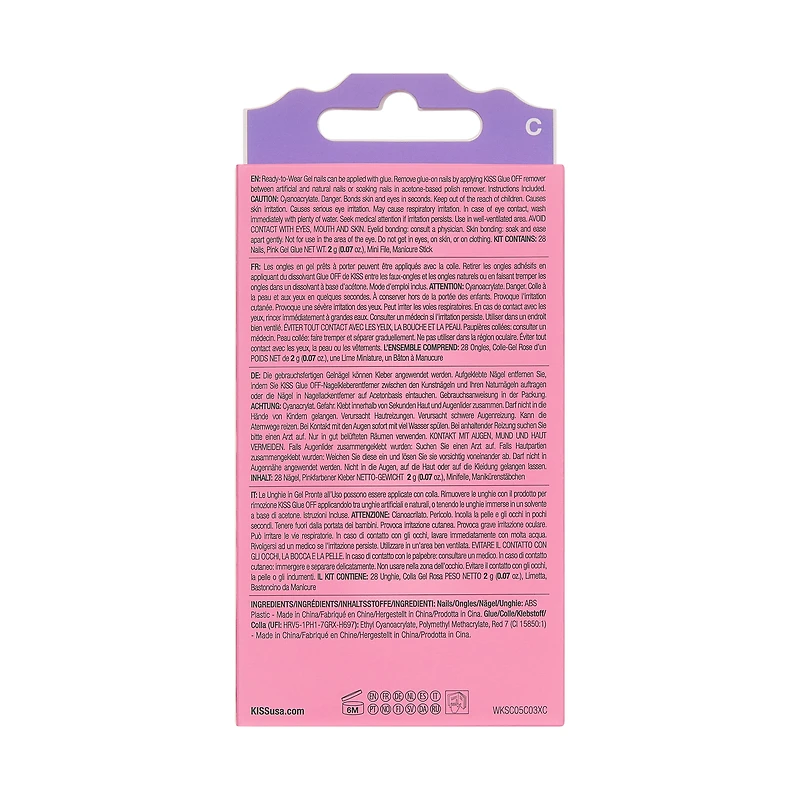 Kiss Nail - Wicked - Own Your Power - Medium - Green - 28 Nails - 1 Pink Gel Glue
