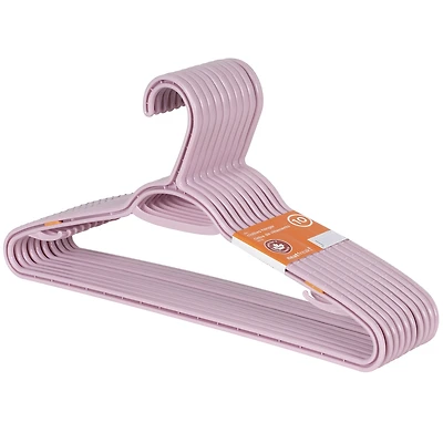 Neatfreak Plastic Clothes Hanger, pack of 10, Mauve Splash
