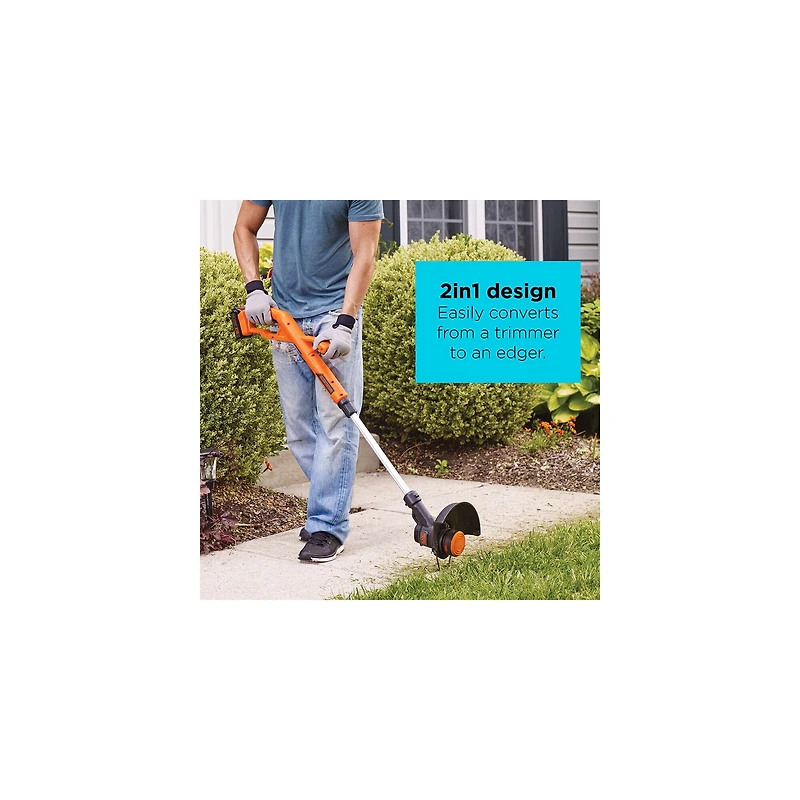 BLACK+DECKER LCC221-CA Batterie Au Lithium De 10 Po 20 V MAX* Ensemble De Taille-Bordures et Souffleur Pour Surfaces Dures