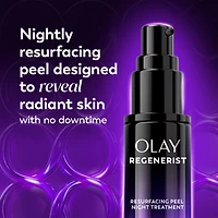 Olay Regenerist Glycolic Acid Night Peel, Exfoliating & Renewal Treatment , AHA, Resurfacing, Smooth Texture, Brighten Skin Tone, Reduce Fine Lines, Lightweight Night Serum for Radiant