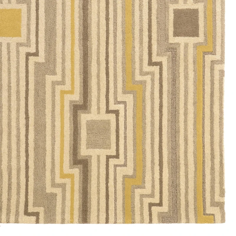 Tapis en Laine Aspire Board gris et jaune de 5 pi x 8 pi