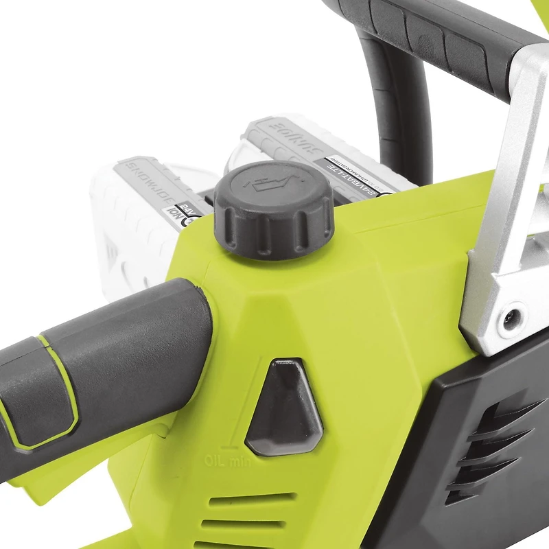 Sun Joe 24V-X2-CS16 48-Volt iON+ Cordless Chain Saw Kit, 16-Inch, W/ 2 x 2.0-Ah Batteries and Charger