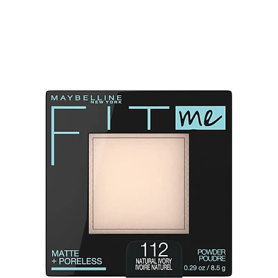 Maybelline New York Fit Me Matte + Poreless Powder, Compact Face Powder with Long Lasting Shine Control, for Normal to Oily Skin, Natural Ivory, 112, 8.5 g