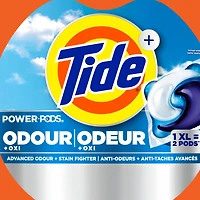 Capsules de détergent à lessive Tide Odeur + Oxi, parfum Original, agent détachant avancé contre les odeurs 25CT
